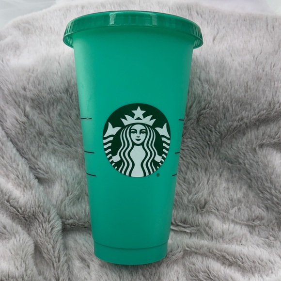 Starbucks Other - Starbucks Turquoise Plastic Reusable Cold Cup with Logo